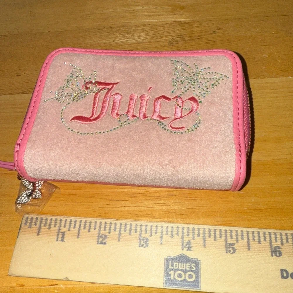 NWOT Juicy Couture Wallet Light‎ Pink Terry Cloth Logo Handbag Cardholder Wallet